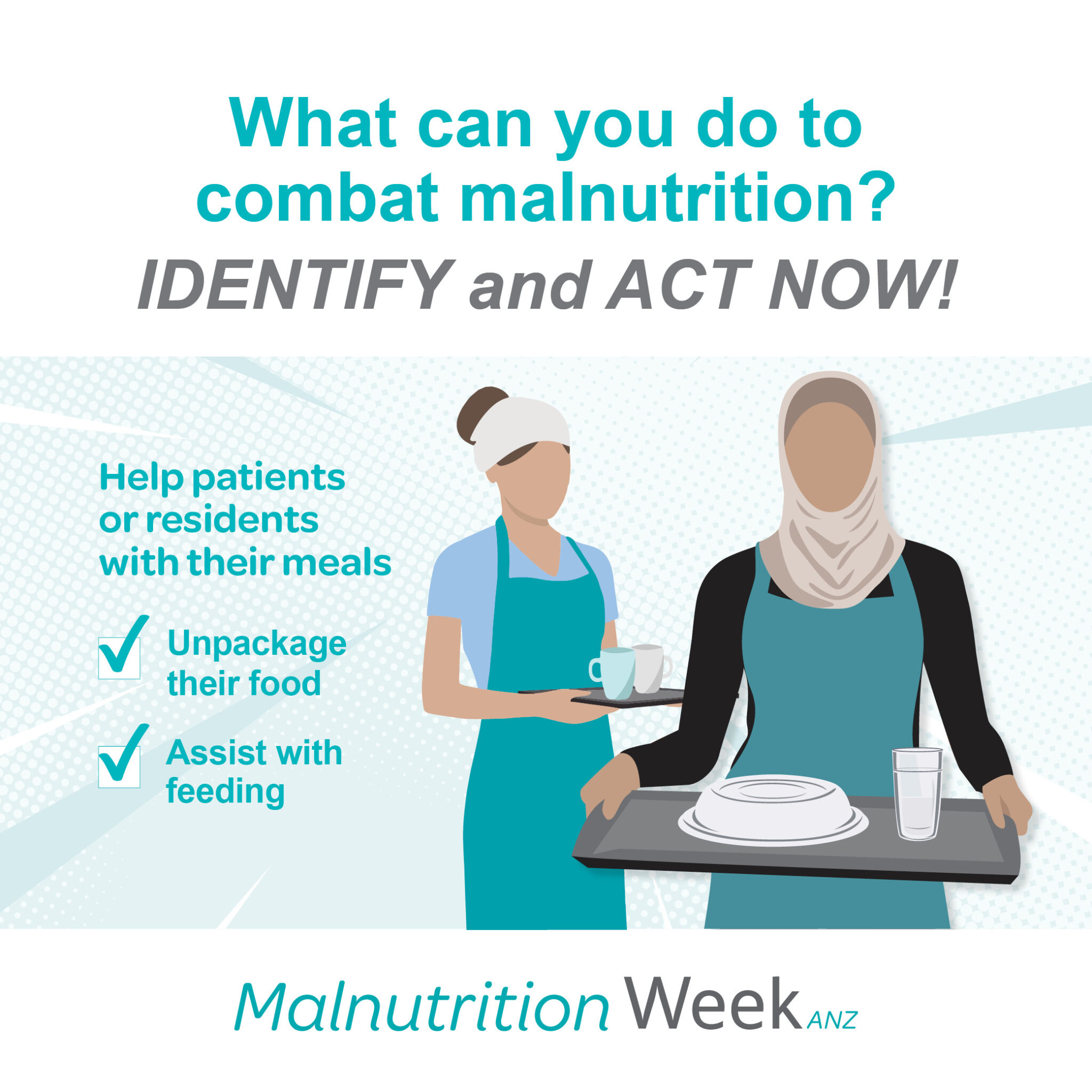 Help patients or residents with their meals
